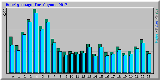 Hourly usage for August 2017