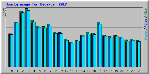 Hourly usage for December 2017