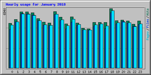 Hourly usage for January 2018