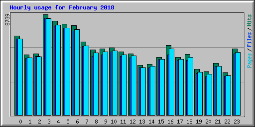 Hourly usage for February 2018